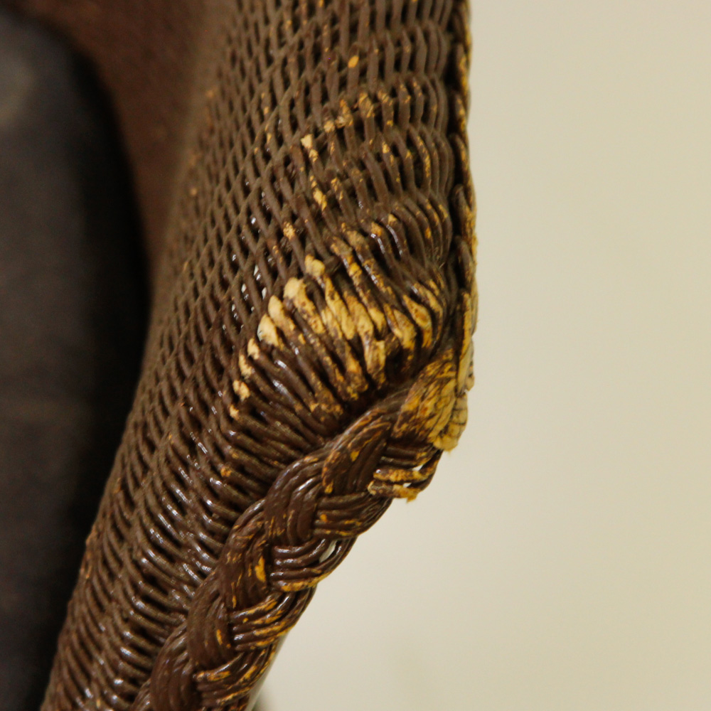 Vintage Wicker Chairs with Upholstered Seat Cushions