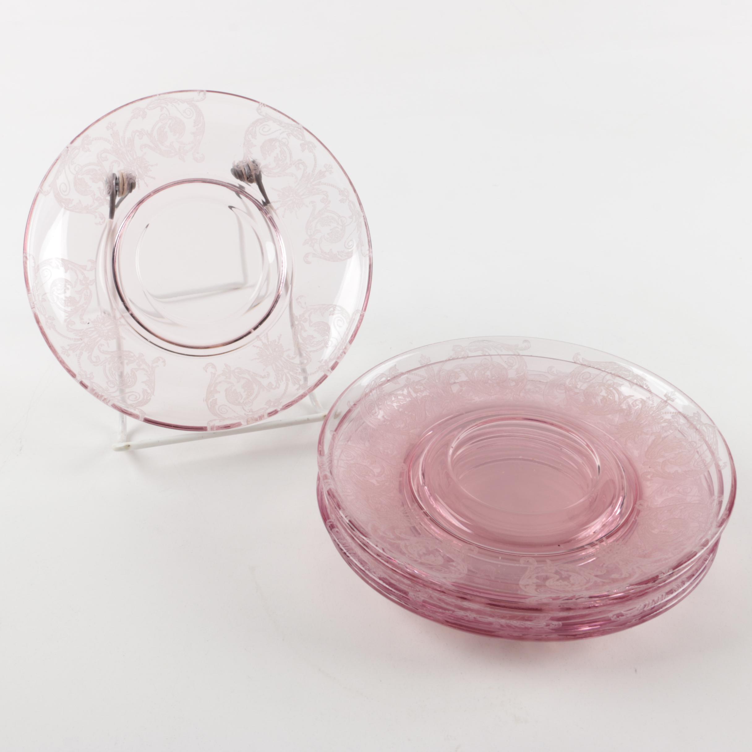 Pink Depression Glass Bread and Butter Plates