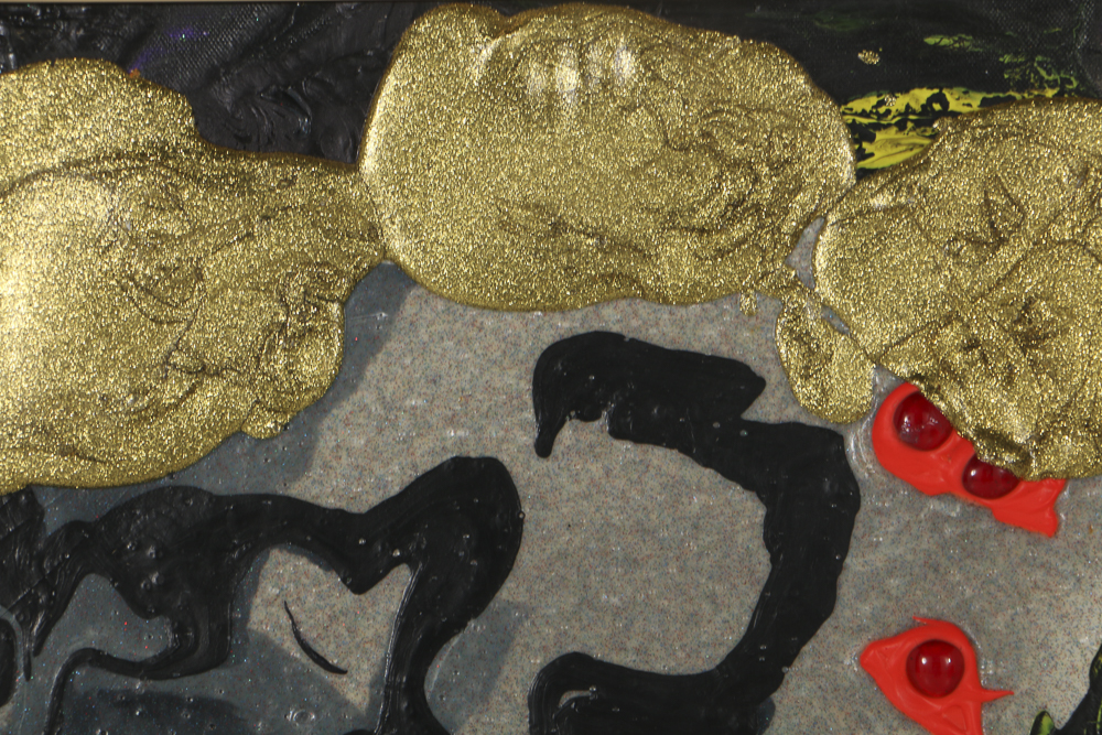 Lucy Baker Acrylic Painting on Canvas "Dragon Tears Floating Through Life"