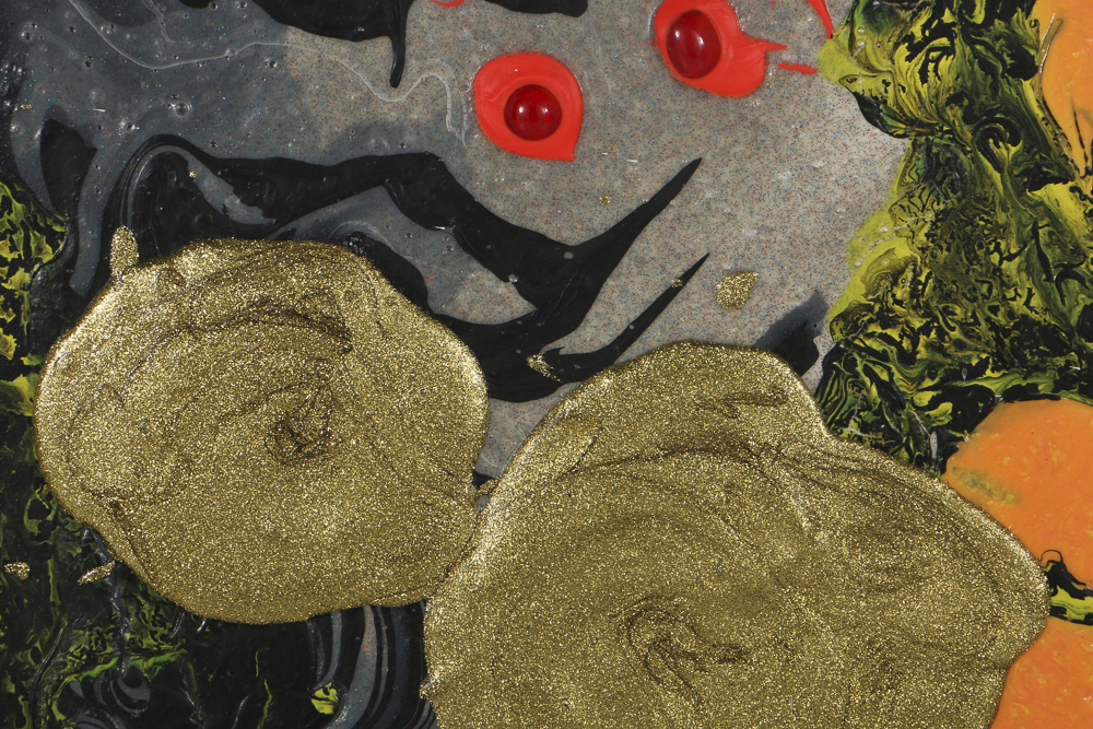 Lucy Baker Acrylic Painting on Canvas "Dragon Tears Floating Through Life"