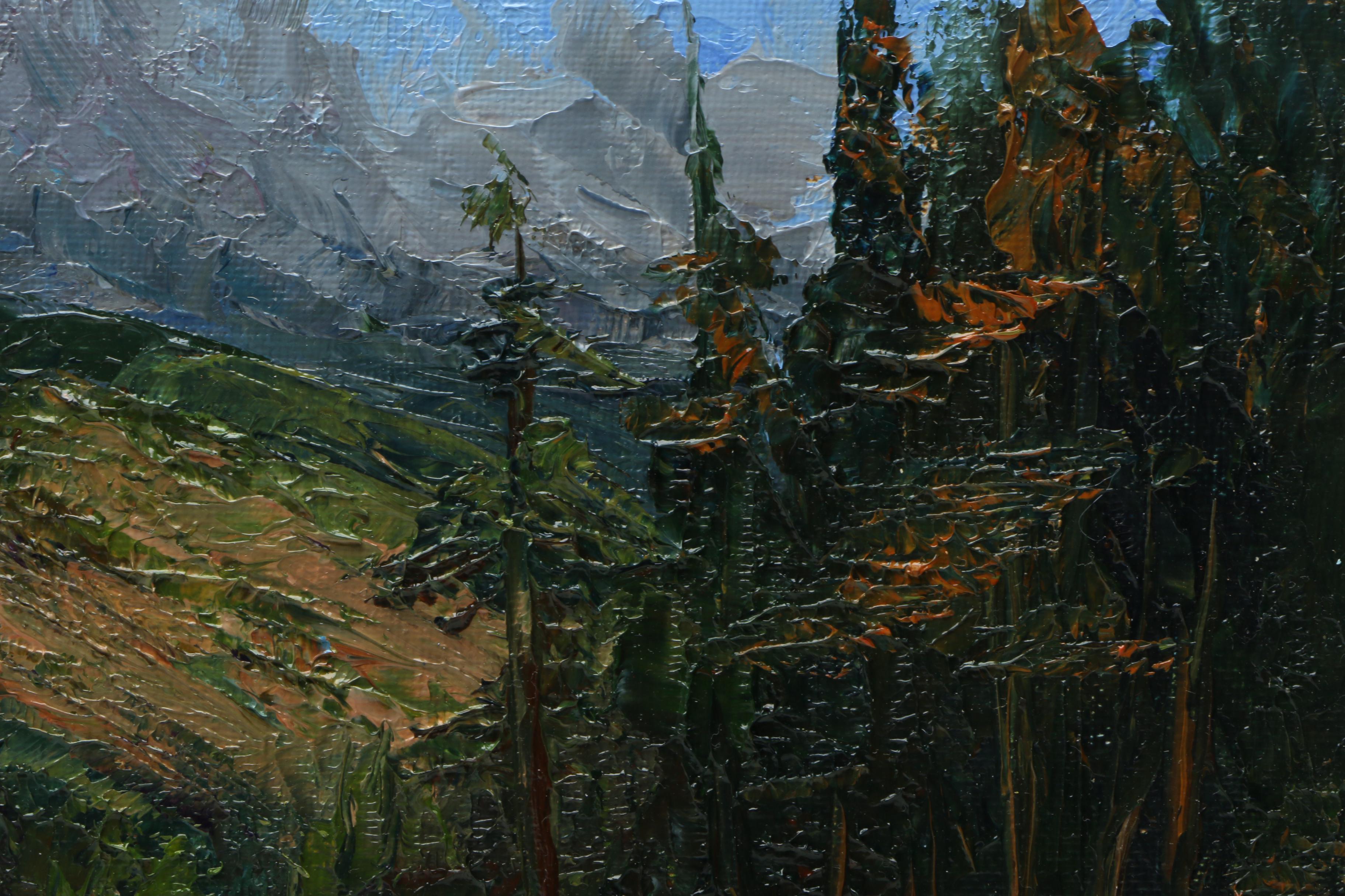 James Baldoumas 2017 Landscape Oil Painting on Canvas Board "The Pemi"