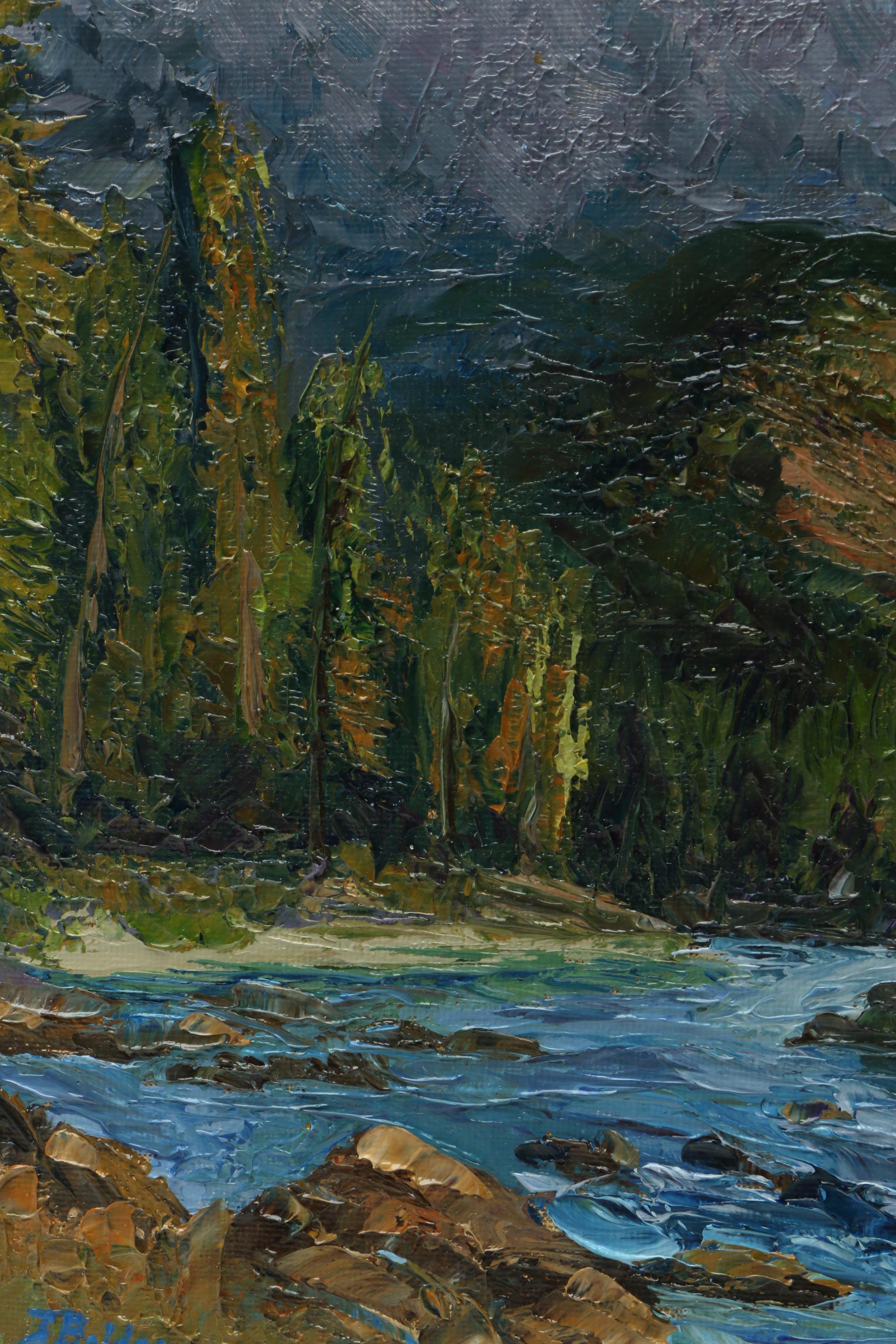 James Baldoumas 2017 Landscape Oil Painting on Canvas Board "The Pemi"