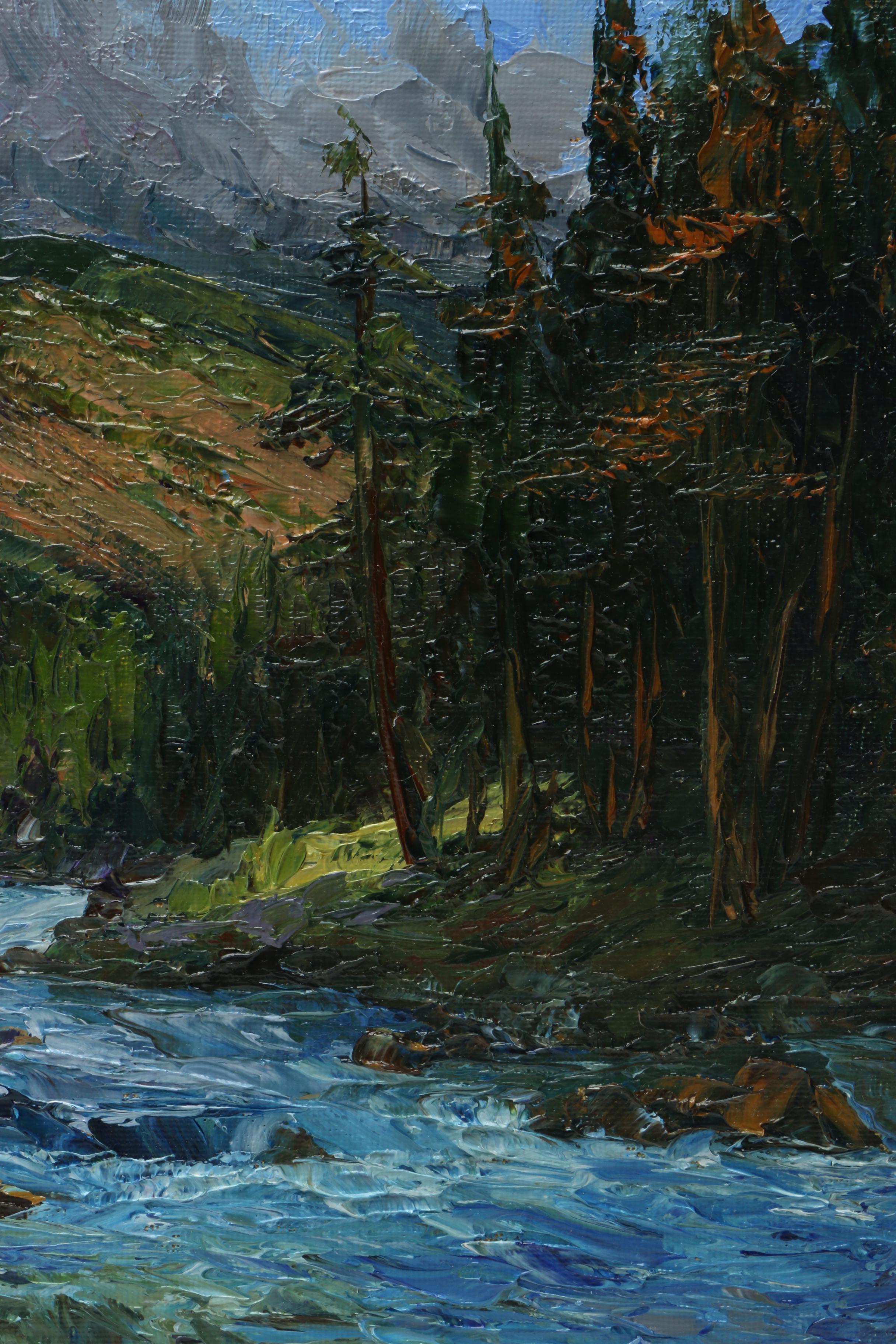 James Baldoumas 2017 Landscape Oil Painting on Canvas Board "The Pemi"