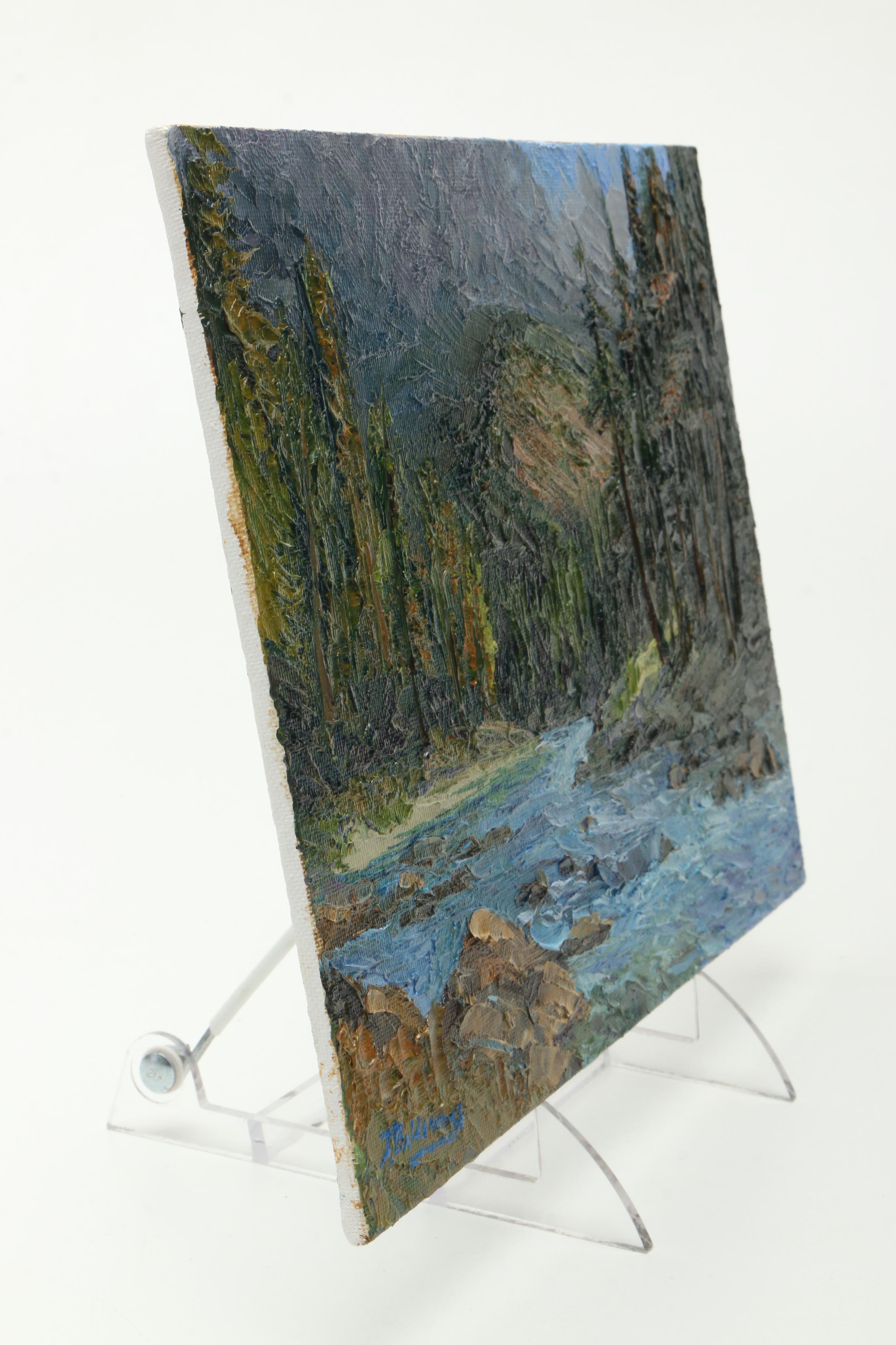 James Baldoumas 2017 Landscape Oil Painting on Canvas Board "The Pemi"