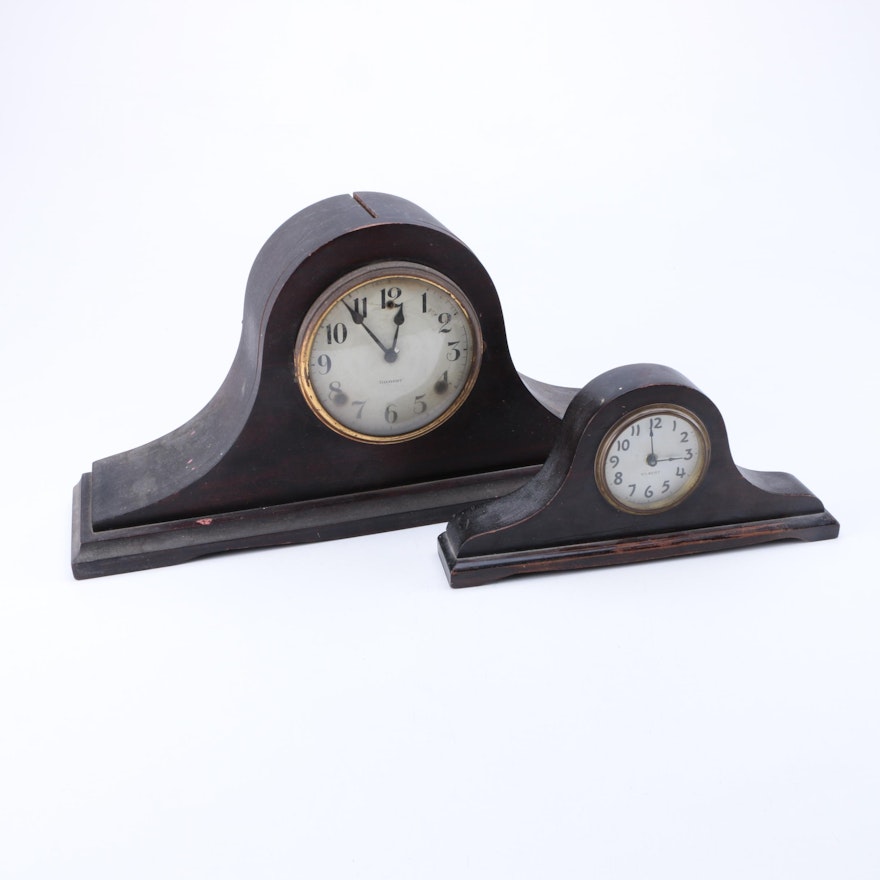 Pair of Gilbert Vintage Mantel Clocks