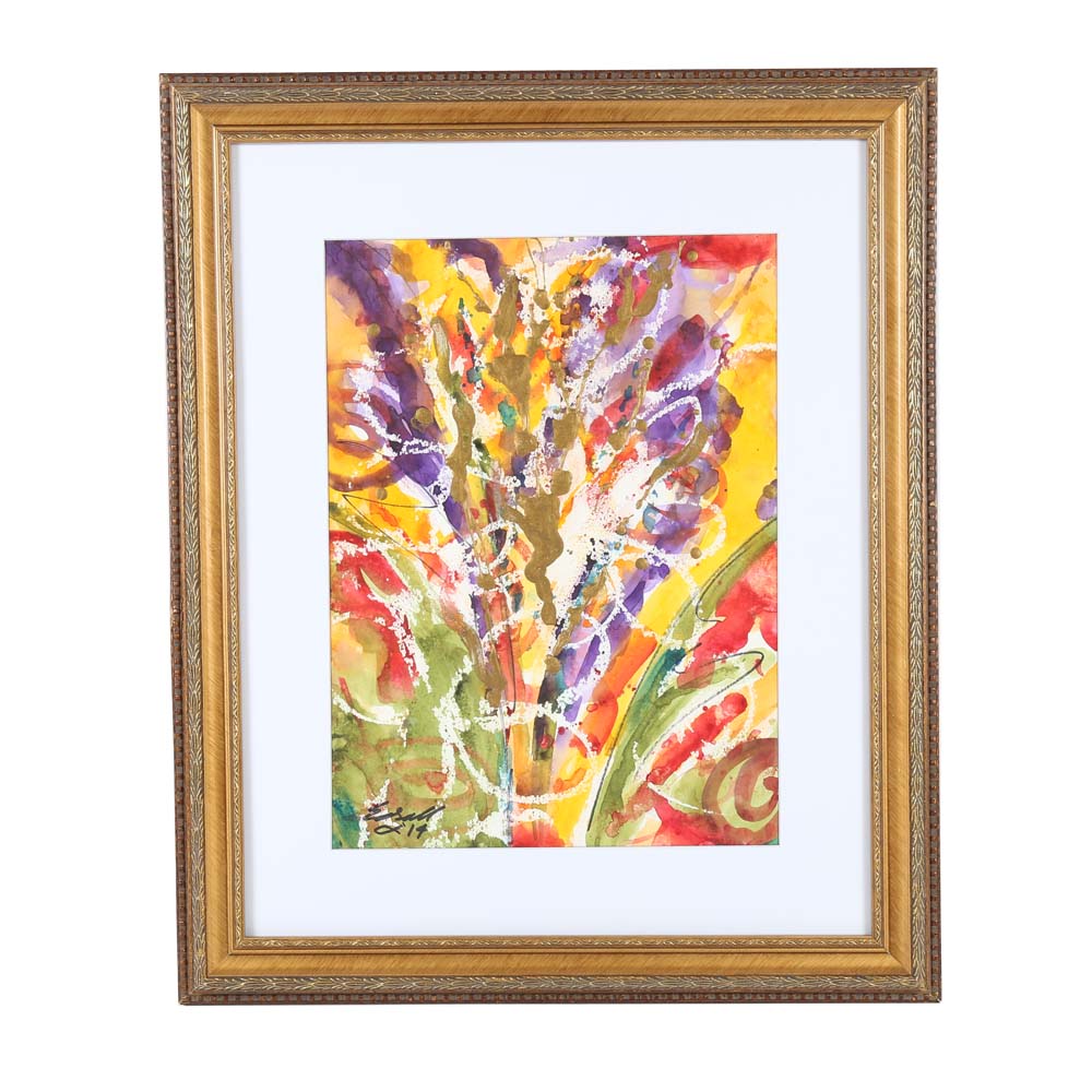 Brittany Edsall Original Watercolor on Paper "Bouquet in Paris"