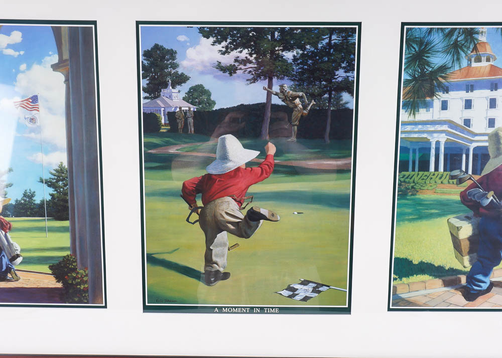 Collection of Eric Johnson Offset Lithographs of Golf Scenes