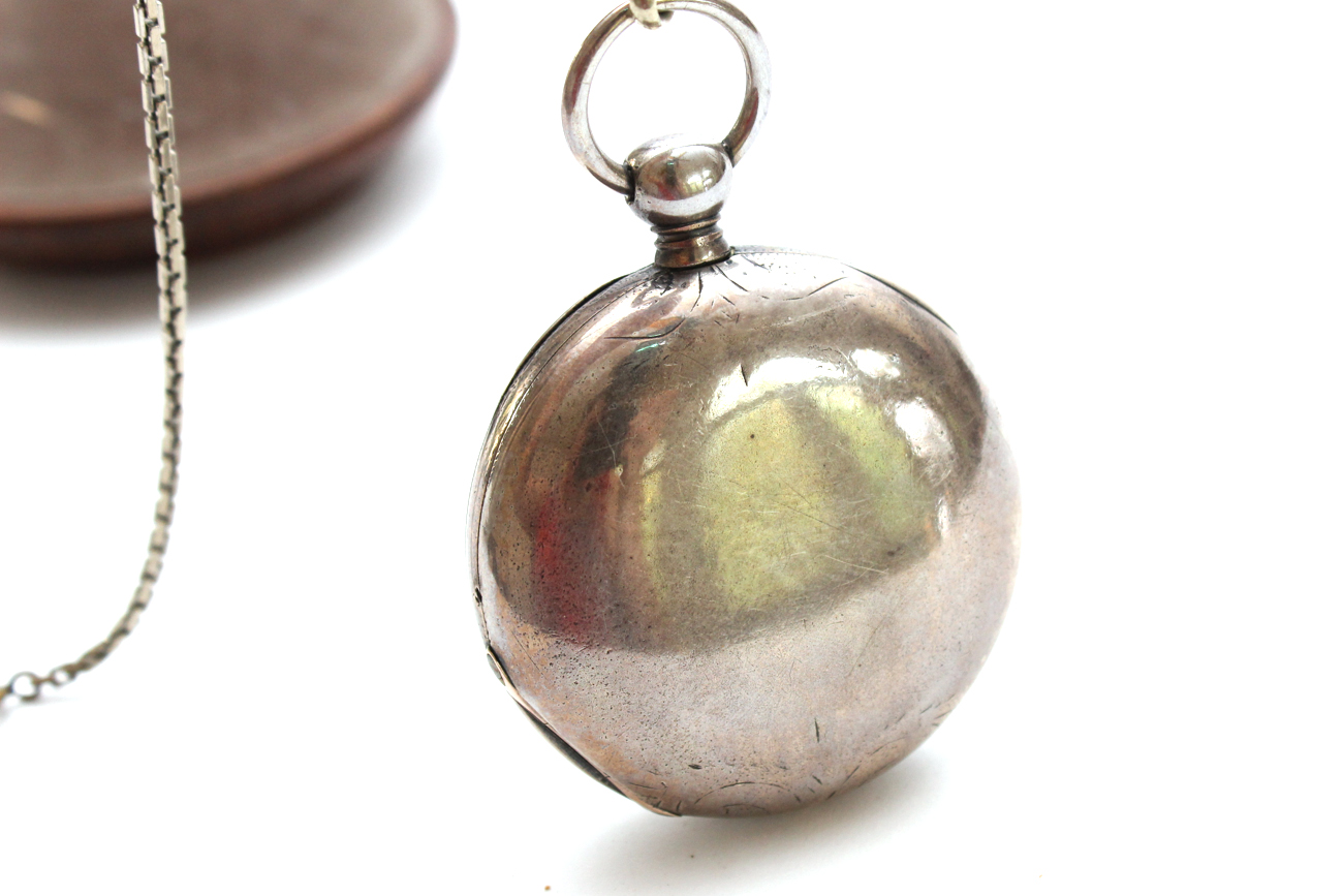 Antique National Watch Company Pocket Watch With Fob, Key, and Cloche