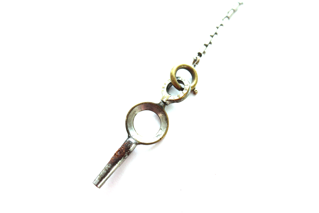 Antique National Watch Company Pocket Watch With Fob, Key, and Cloche