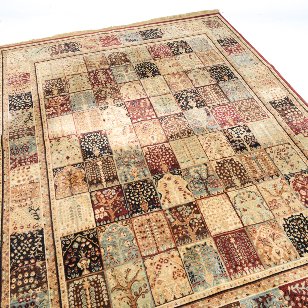 Machine Made Bakhtiari-Style Floral Area Rug