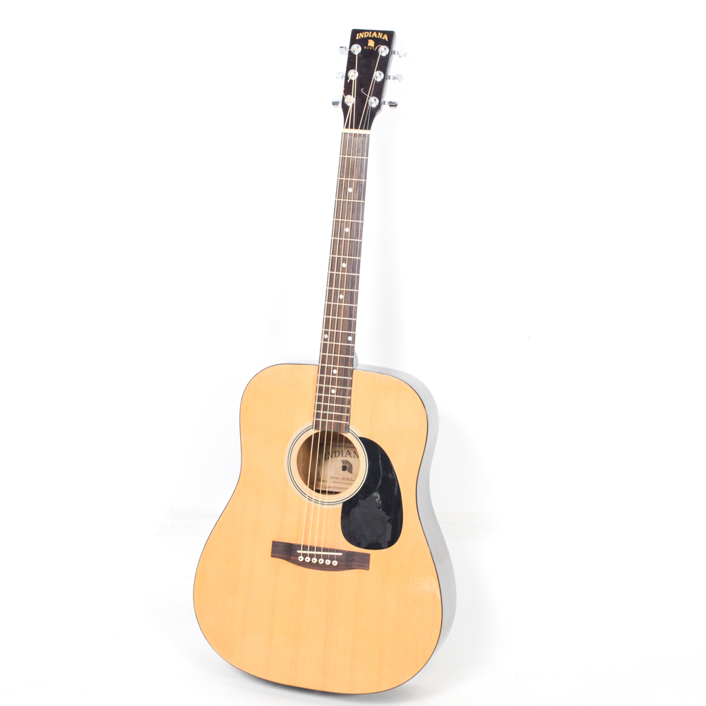 Indiana Scout Dreadnought Style Acoustic Guitar and Case