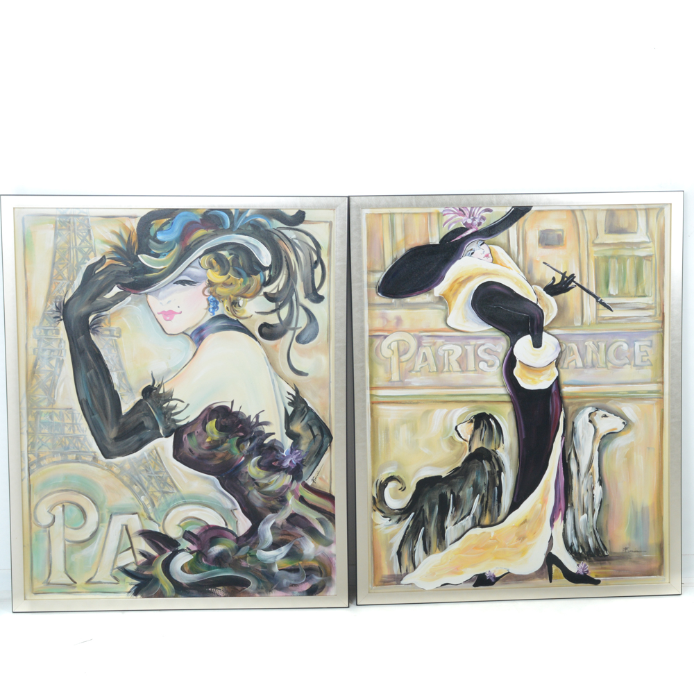 Paris Themed Artist's Guild of America Acrylics on Canvas