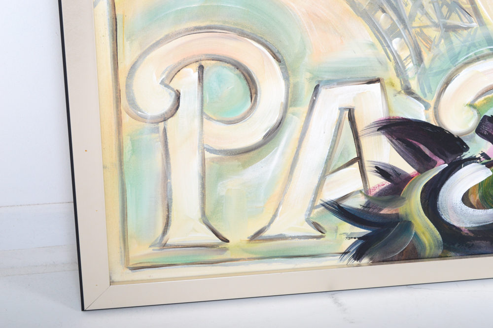 Paris Themed Artist's Guild of America Acrylics on Canvas