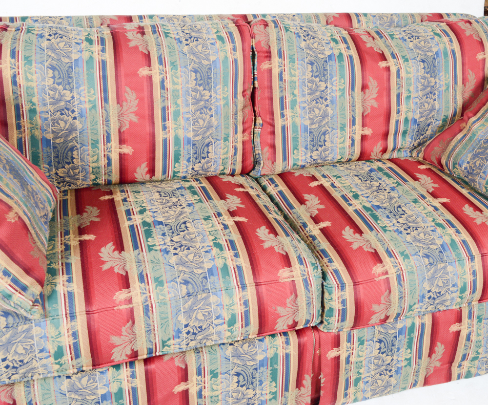 Striped Upholstered Sofa