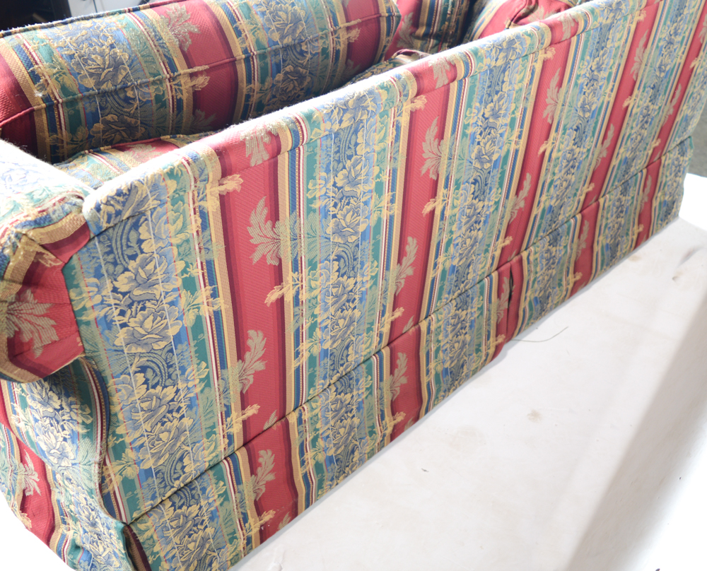 Striped Upholstered Sofa