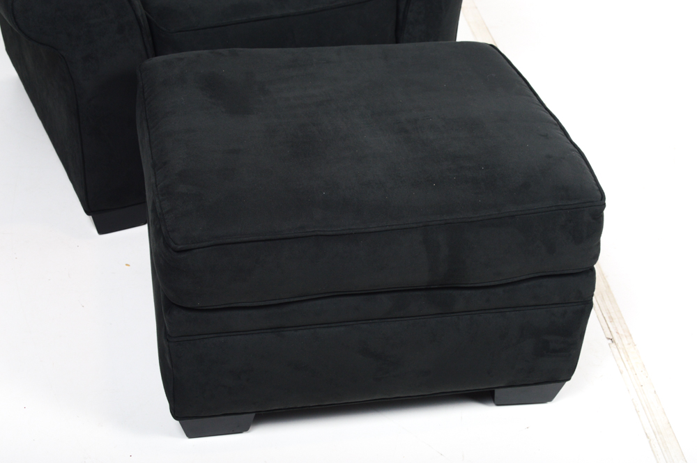 Carter Micro-Suede Armchair with Ottoman