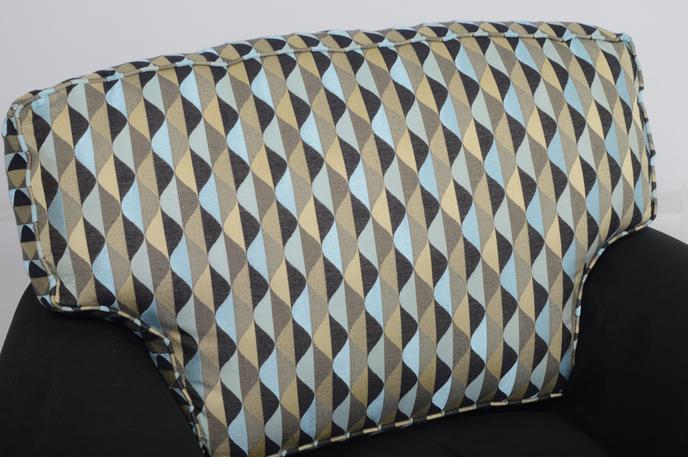 Carter Micro-Suede Armchair with Ottoman