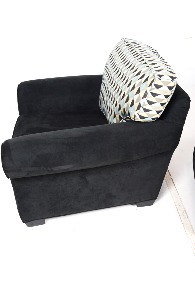 Carter Micro-Suede Armchair with Ottoman