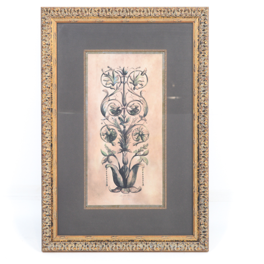 Framed Botanical Offset Lithograph
