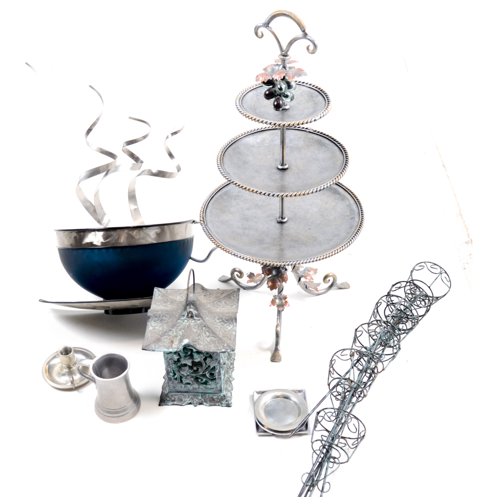 Silver Tone Home and Garden Decor