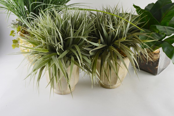 Four Faux Plants With Red Amaryllis