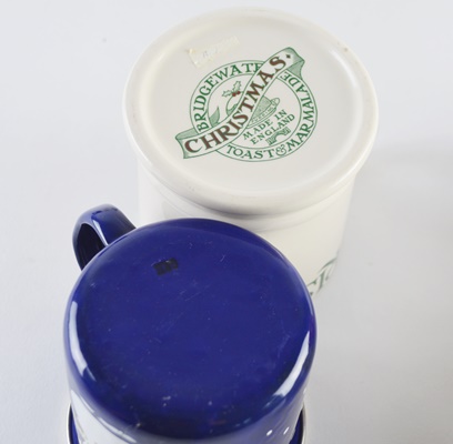 Assortment of Christmas Mugs including Crate and Barrel