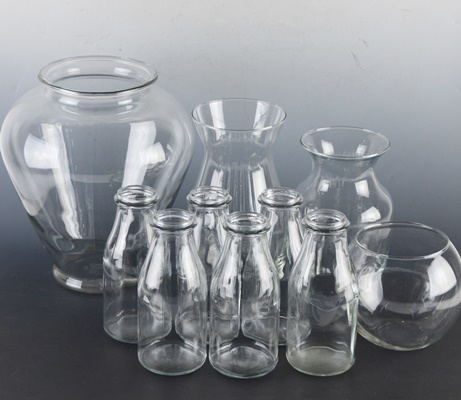 Collection of Clear Vases