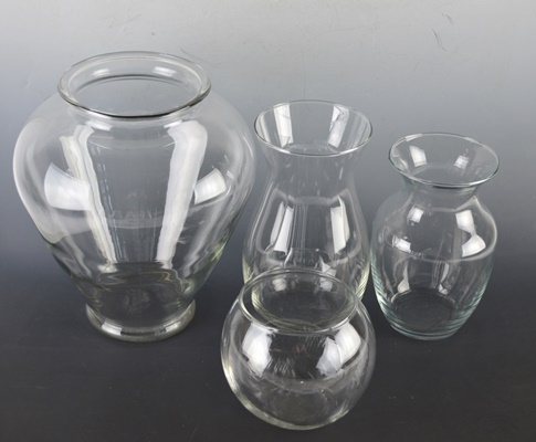Collection of Clear Vases