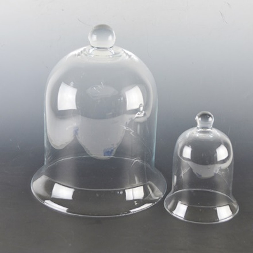 Pair of Glass Cloches