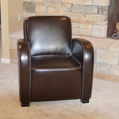 Bernhardt Brown Leather Club Chair