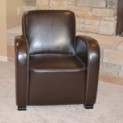 Bernhardt Brown Leather Club Chair
