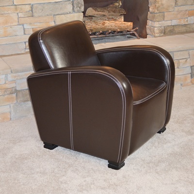 Bernhardt Brown Leather Club Chair