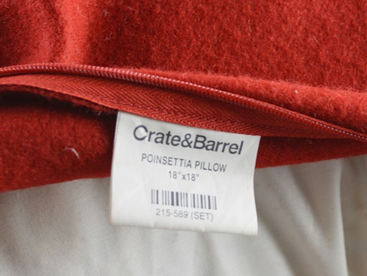Crate & Barrel Christmas Pillows and Mary Engelbrecht Pillow