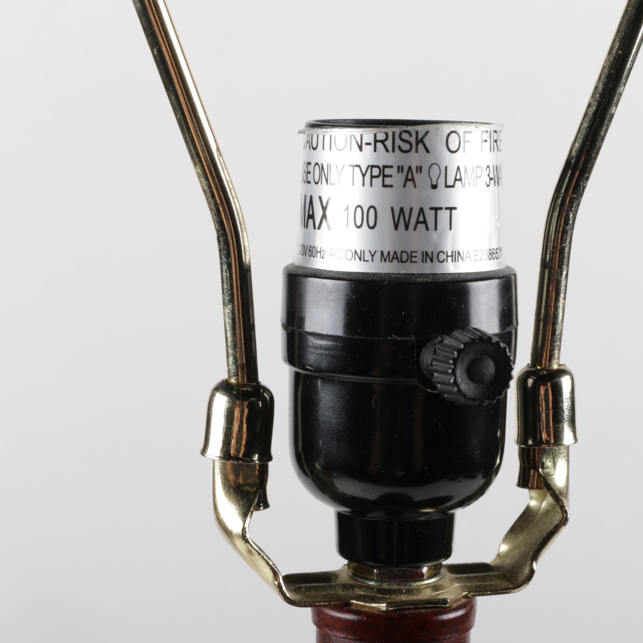 Wood Pineapple Style Table Lamp