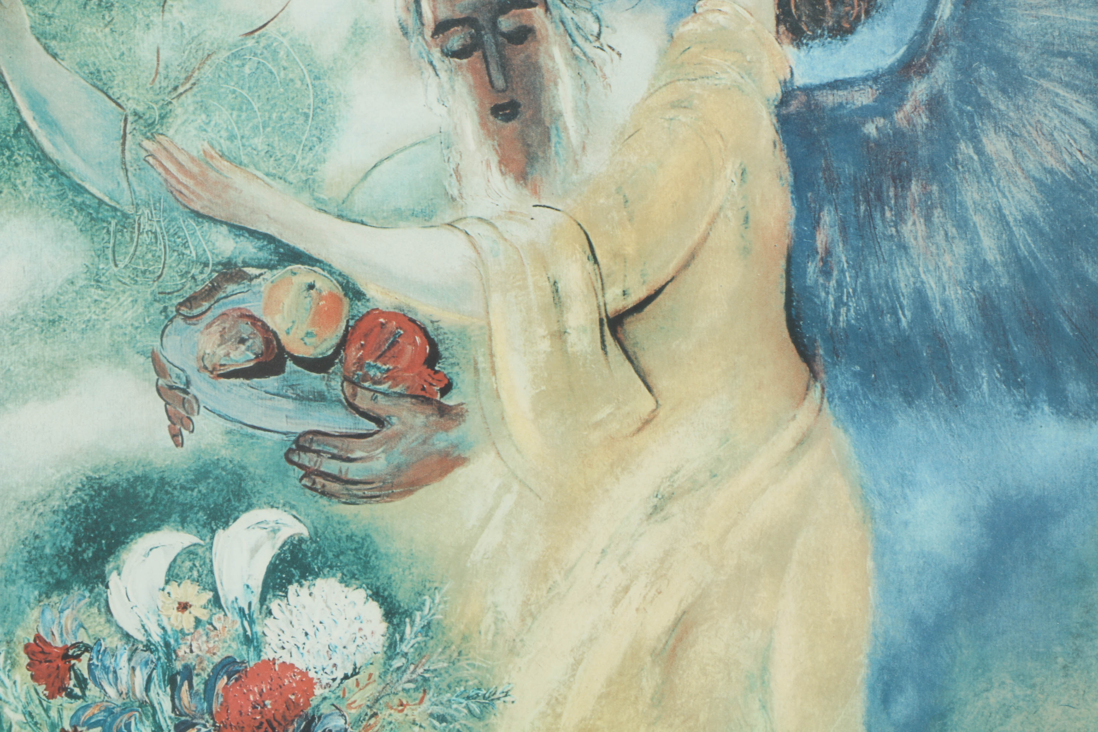 Reuven Rubin 1970s Limited Edition Lithograph "Abraham and the Three Angels"