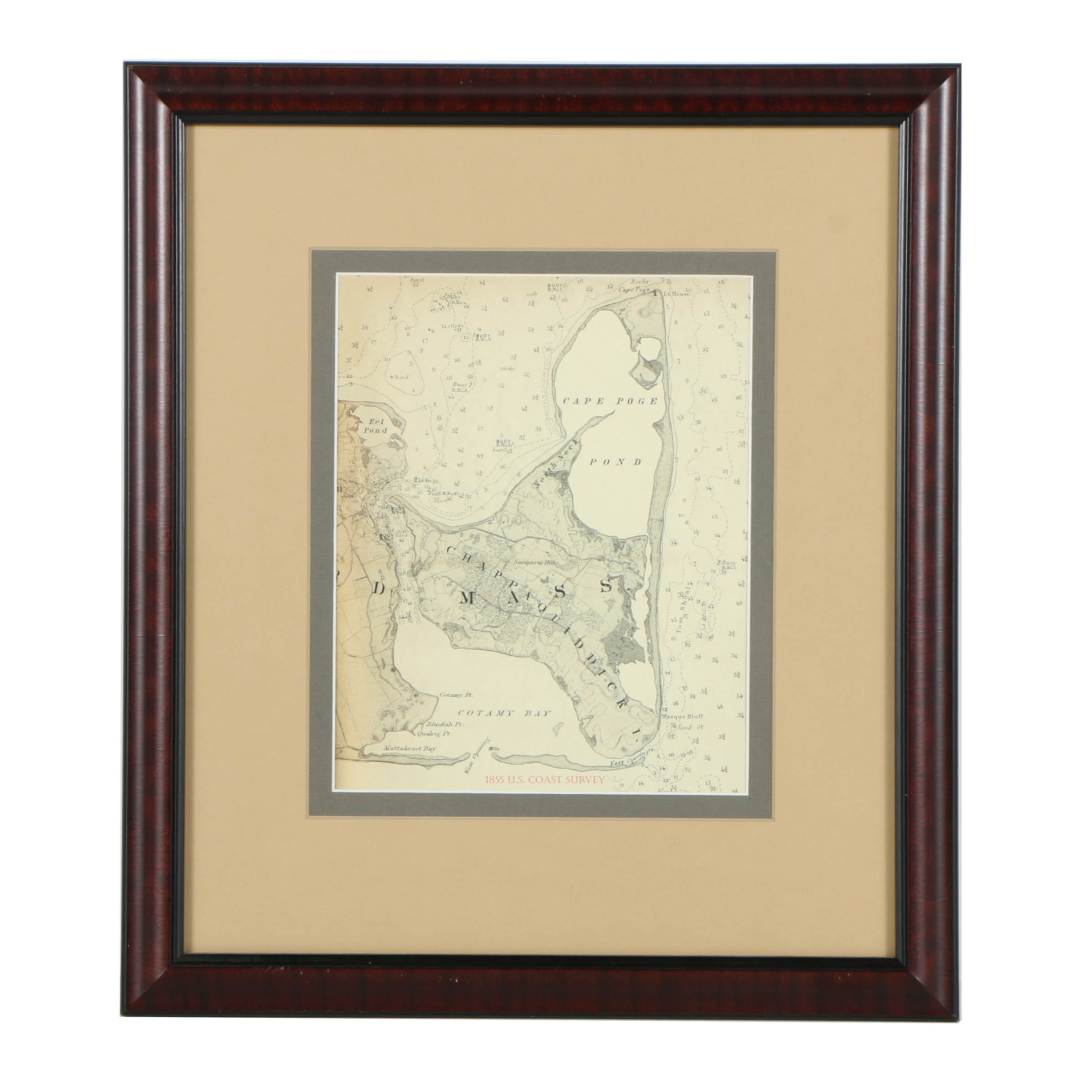 Reproduction Print of Chappaquiddick Island Map