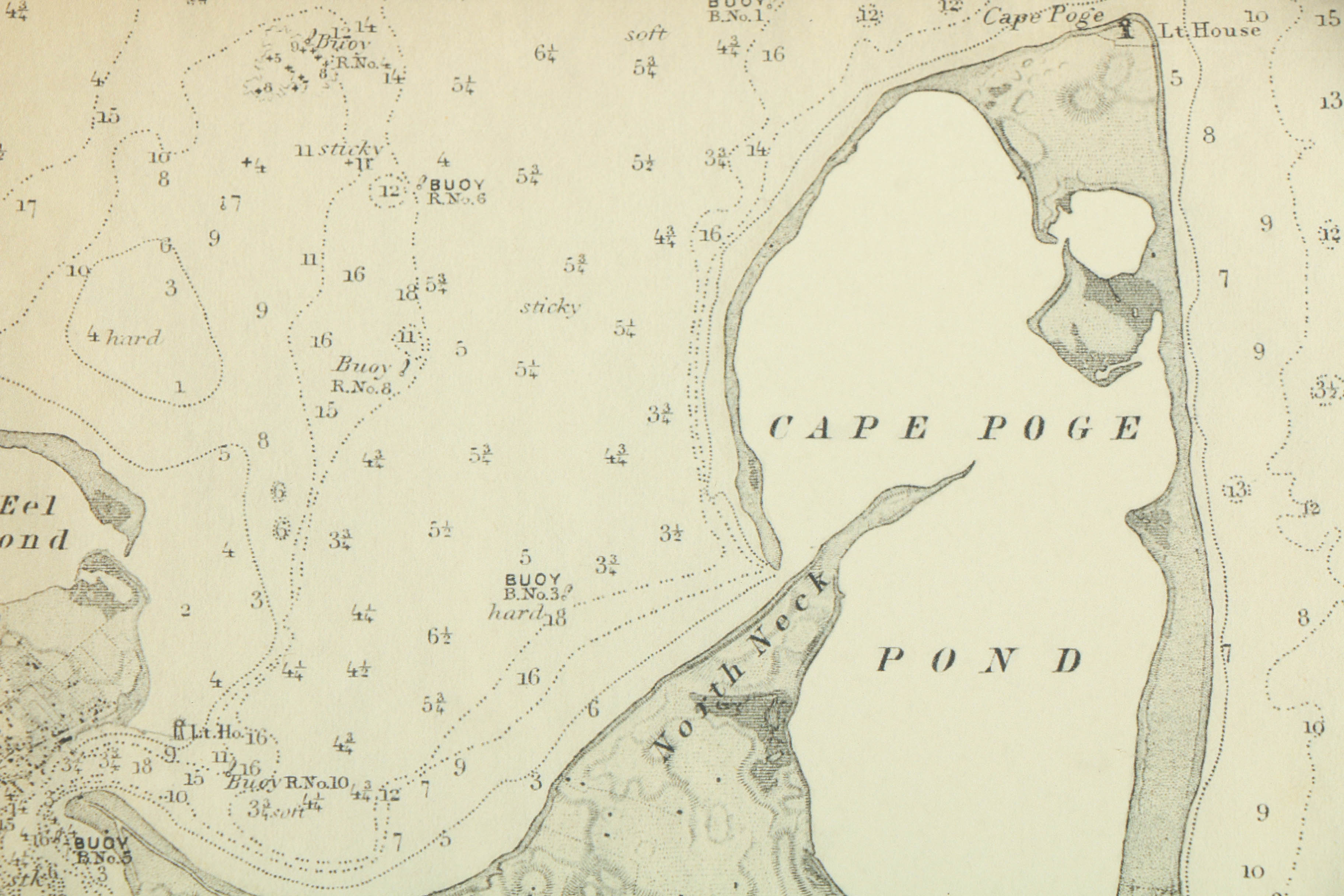 Reproduction Print of Chappaquiddick Island Map