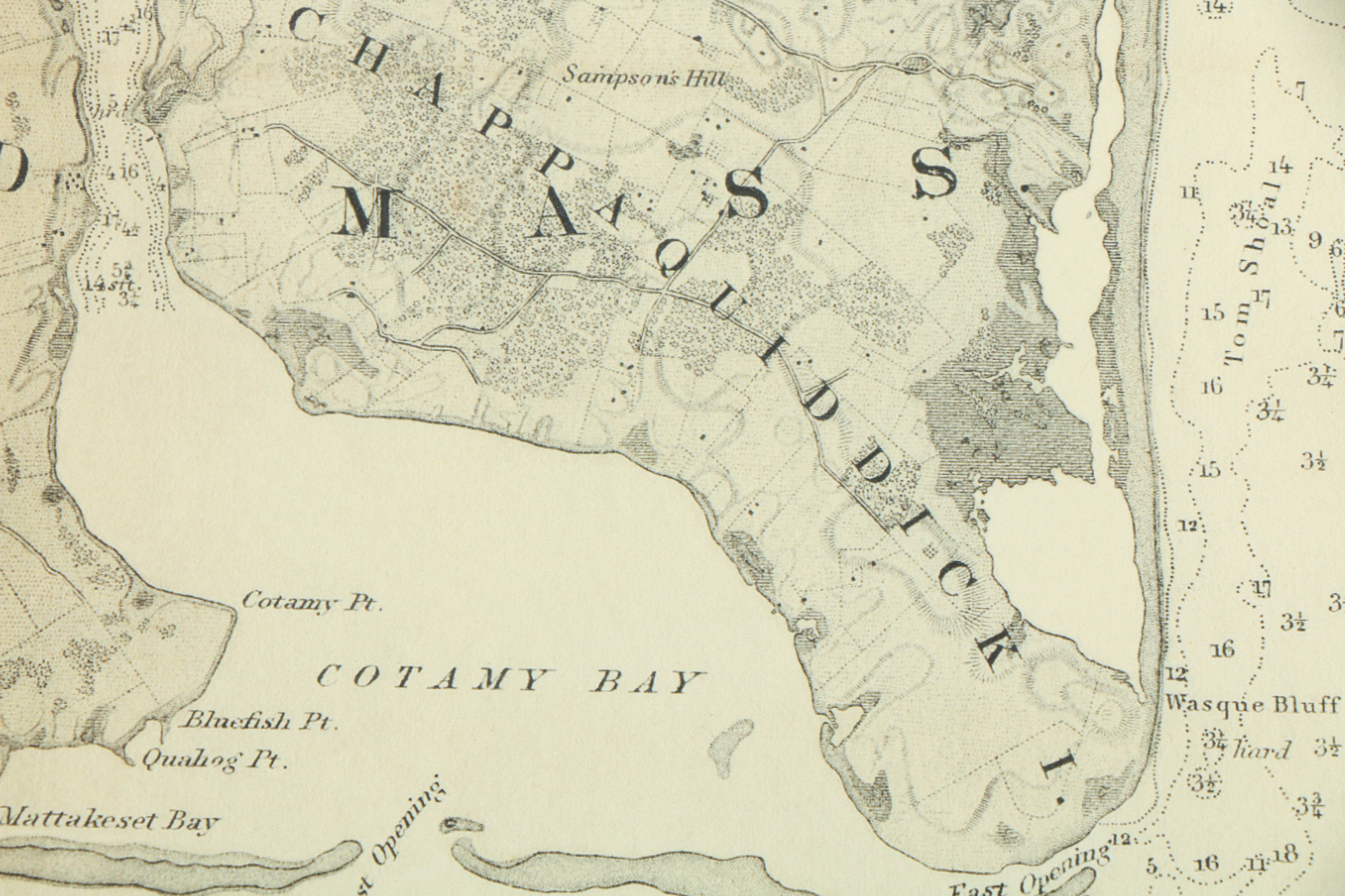 Reproduction Print of Chappaquiddick Island Map