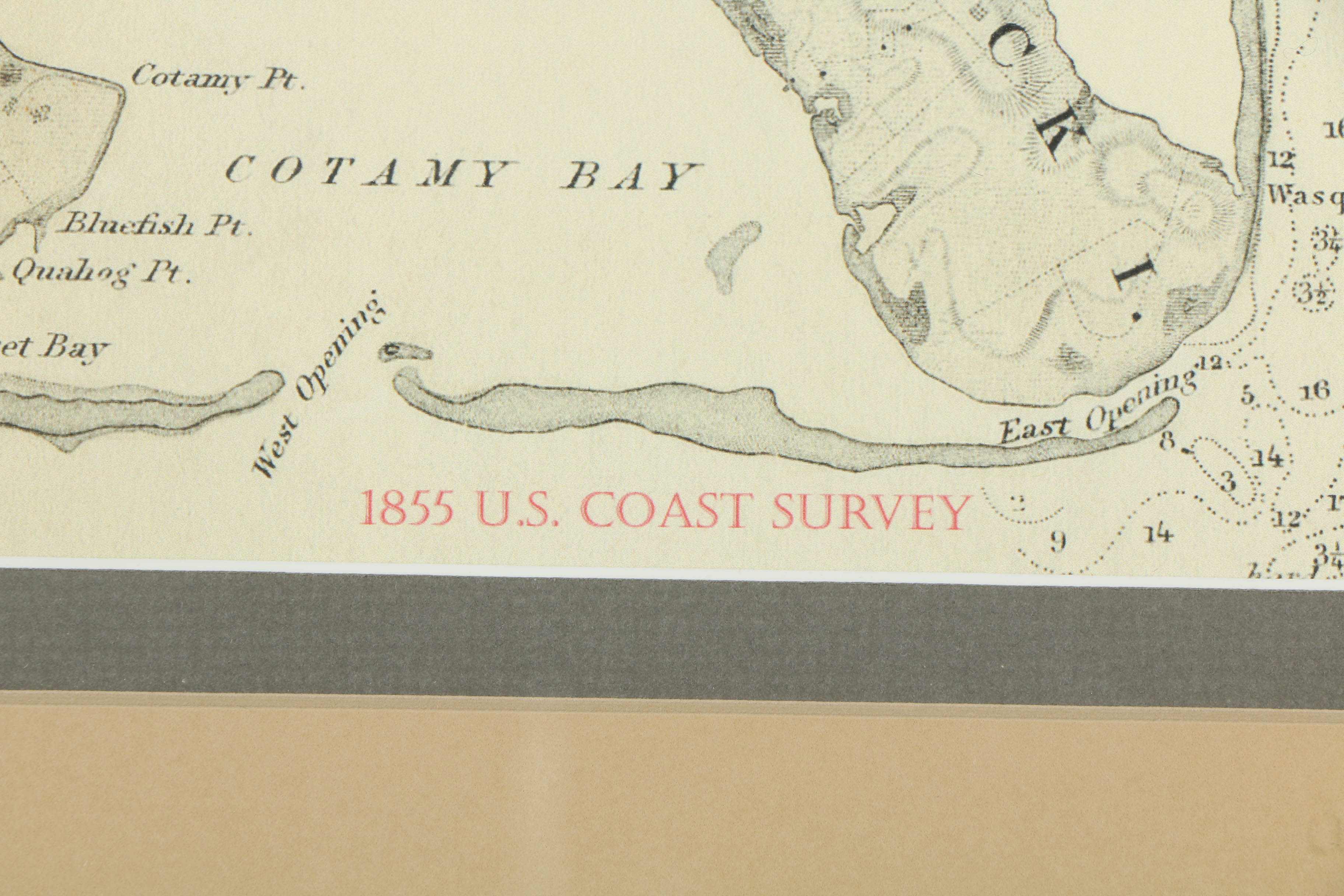 Reproduction Print of Chappaquiddick Island Map