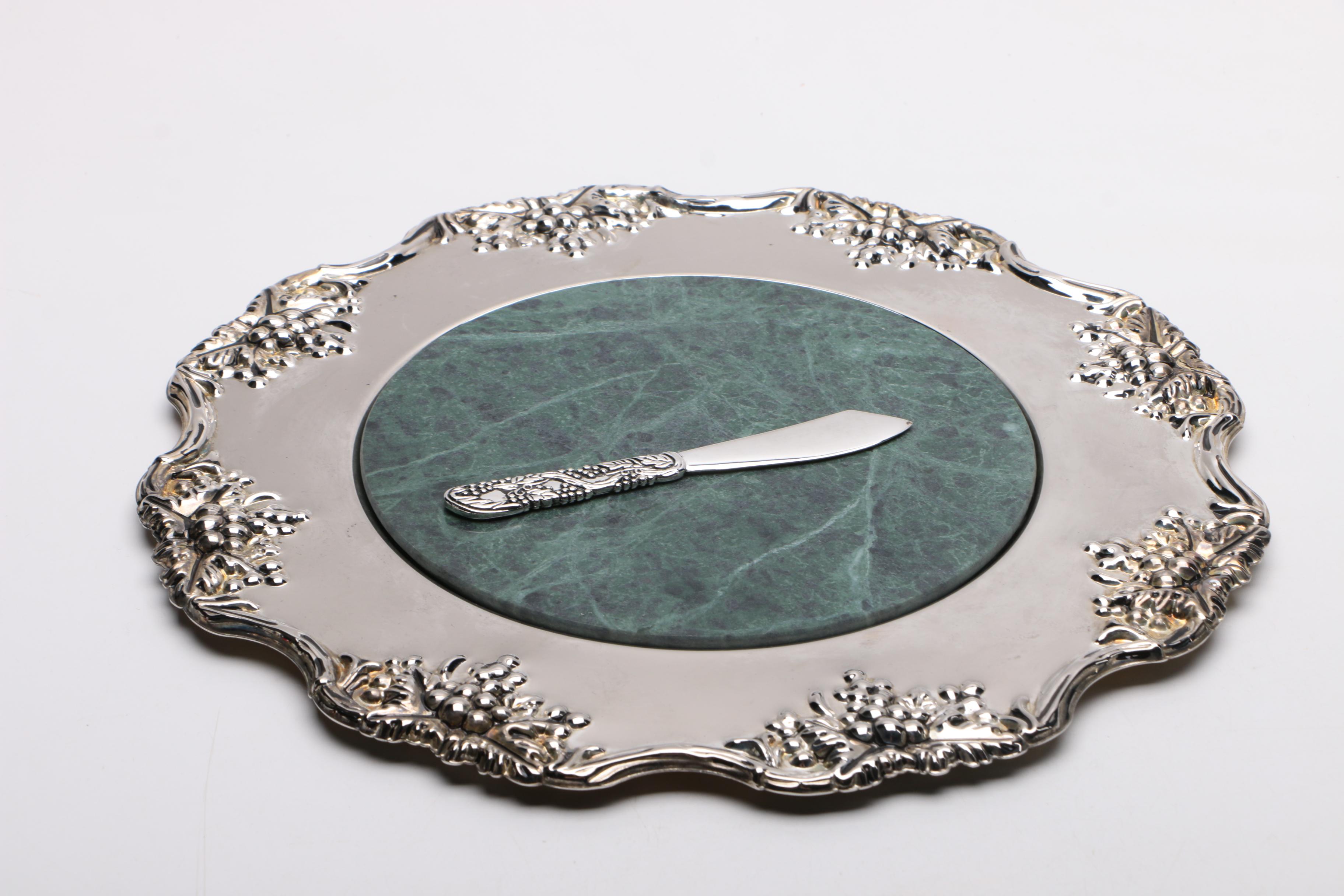 Collection of Silver Plate, Crystal, and Glass Tableware Including Godinger