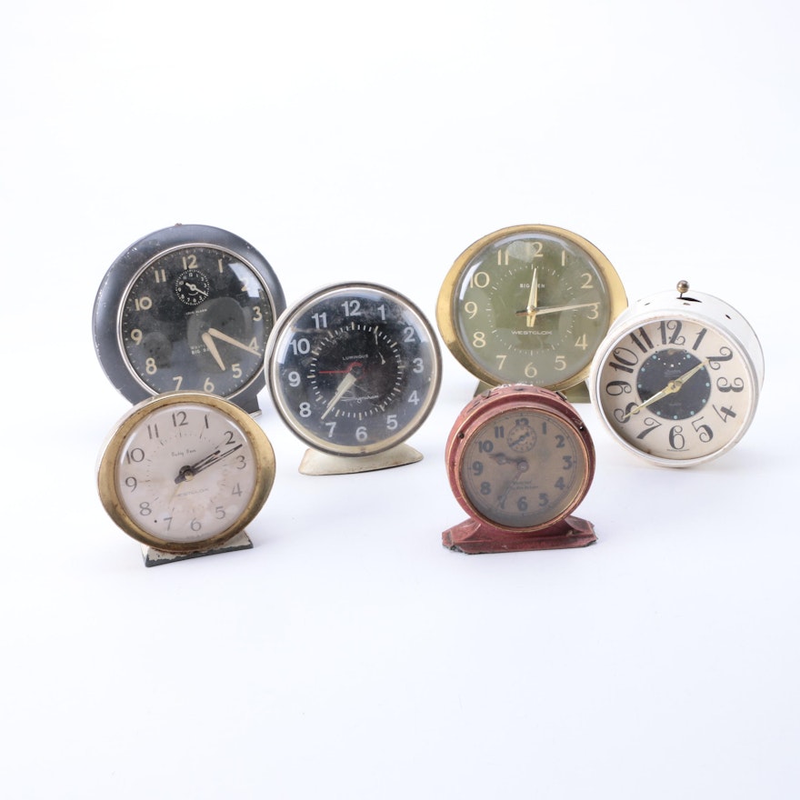 Collection of Vintage Alarm Clocks