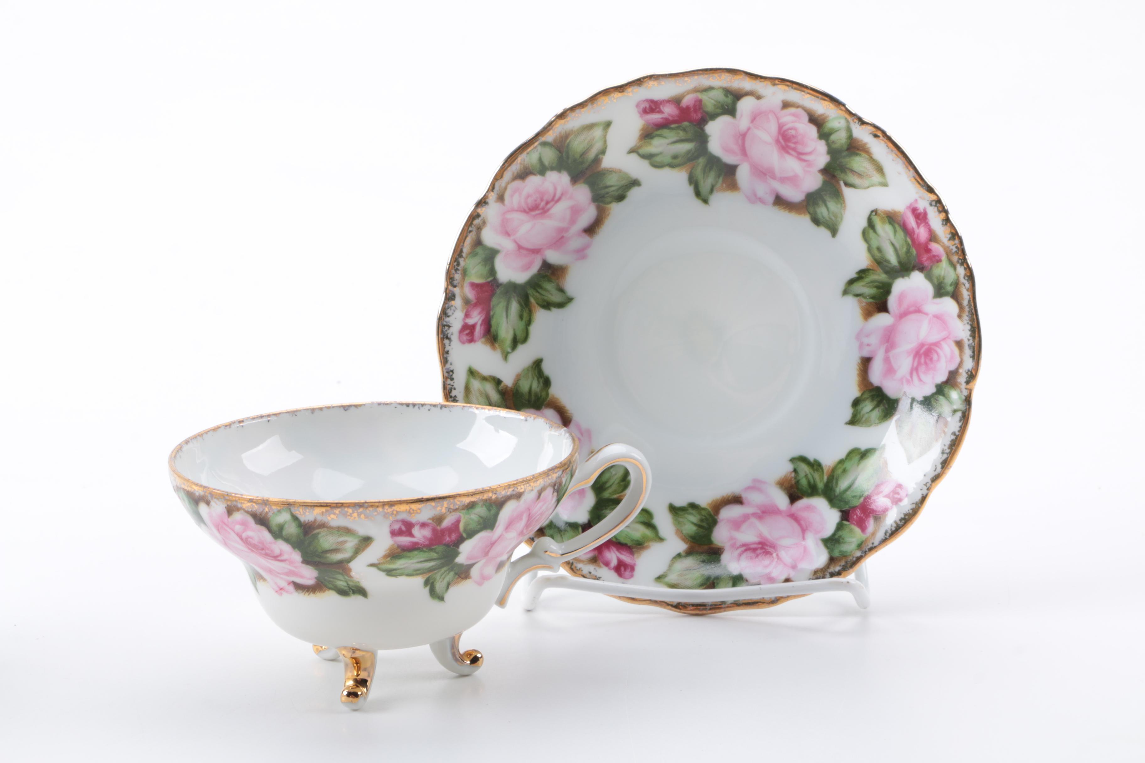 Porcelain Teacups and Saucers Including Royal Vale and Royal Albert