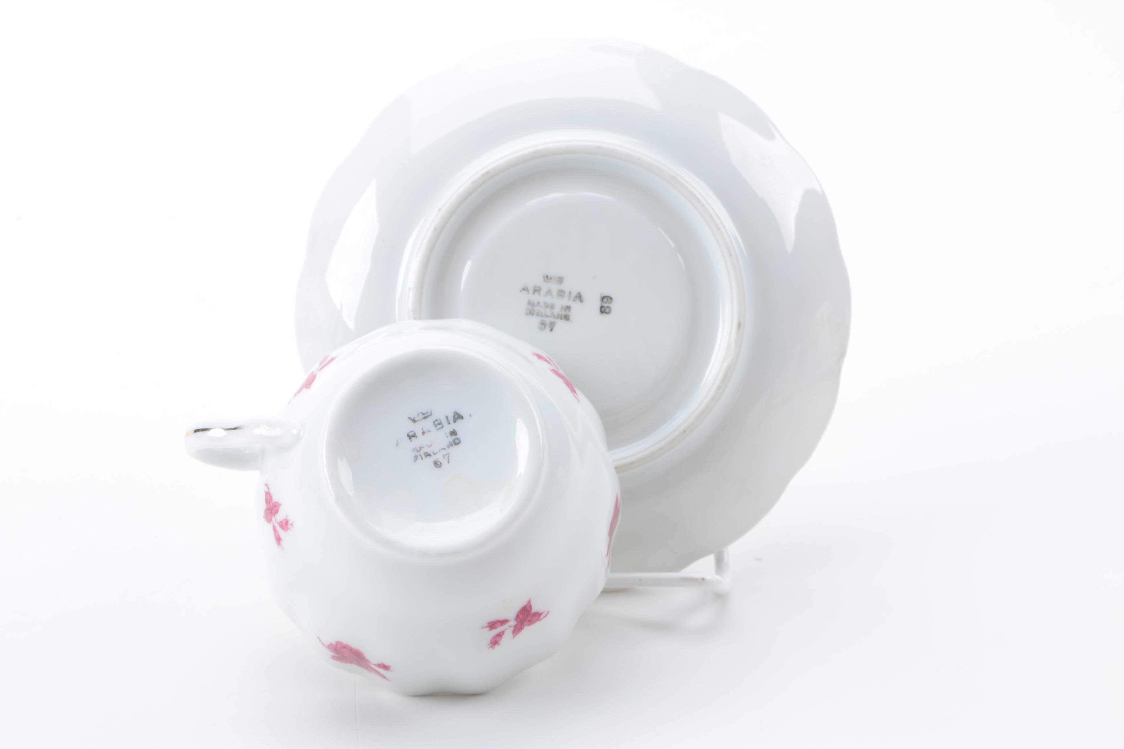 Porcelain Teacups and Saucers Including Royal Vale and Royal Albert