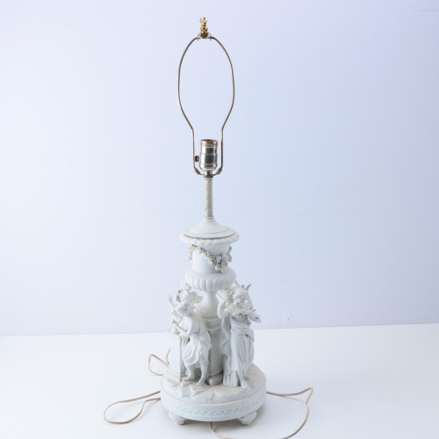 Neoclassical Ceramic Figural Lamp