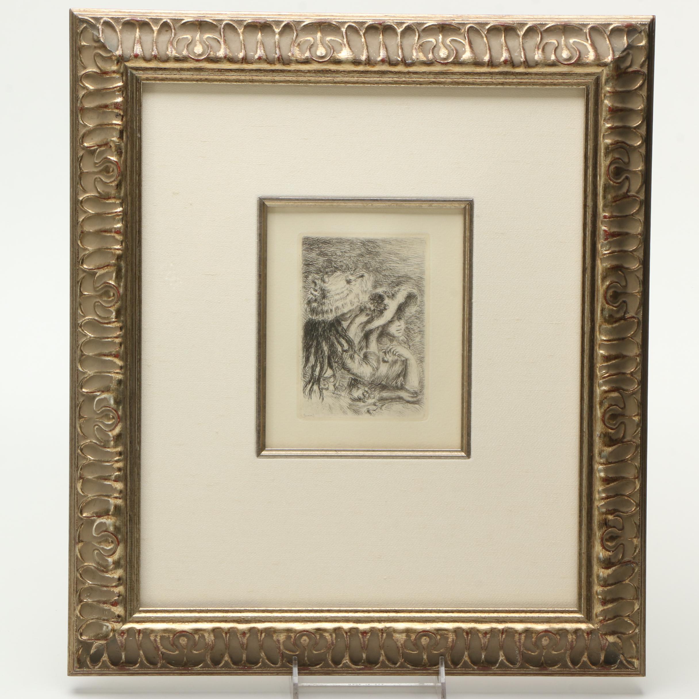 Restrike Etching on Paper After Pierre-Auguste Renoir "Le Chapeau Épinglé"