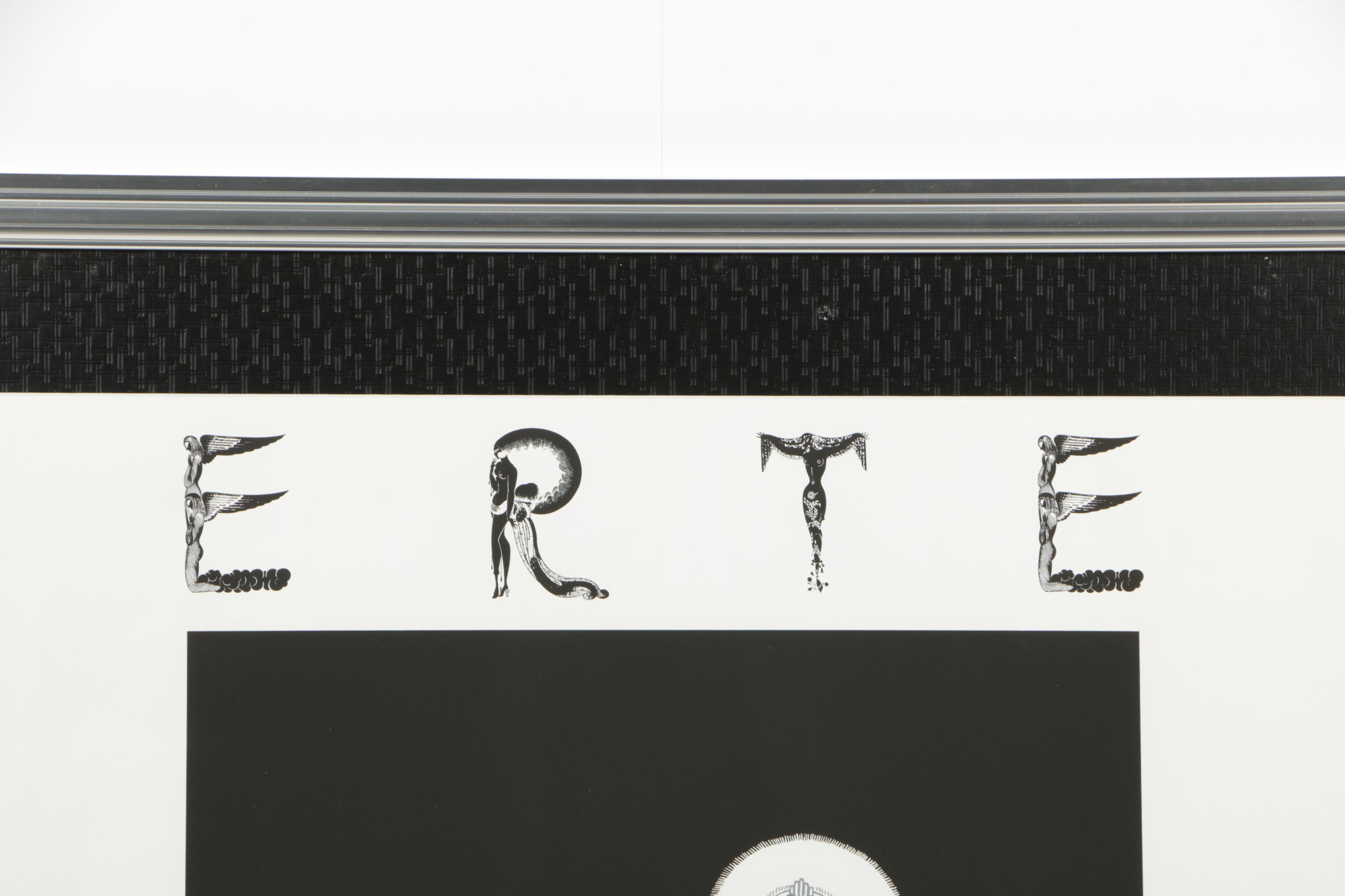 Erte Serigraph on Paper "Ebony In White"