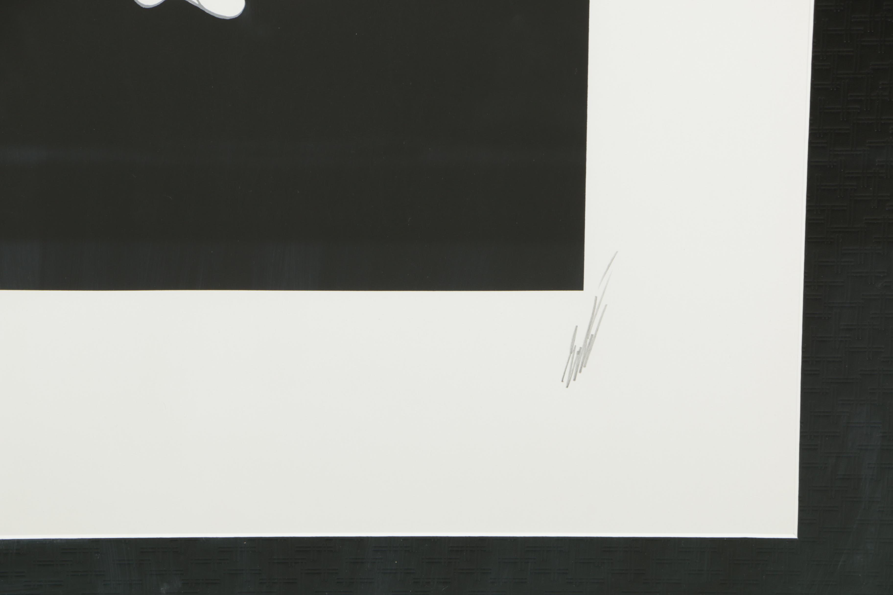 Erte Serigraph on Paper "Ebony In White"