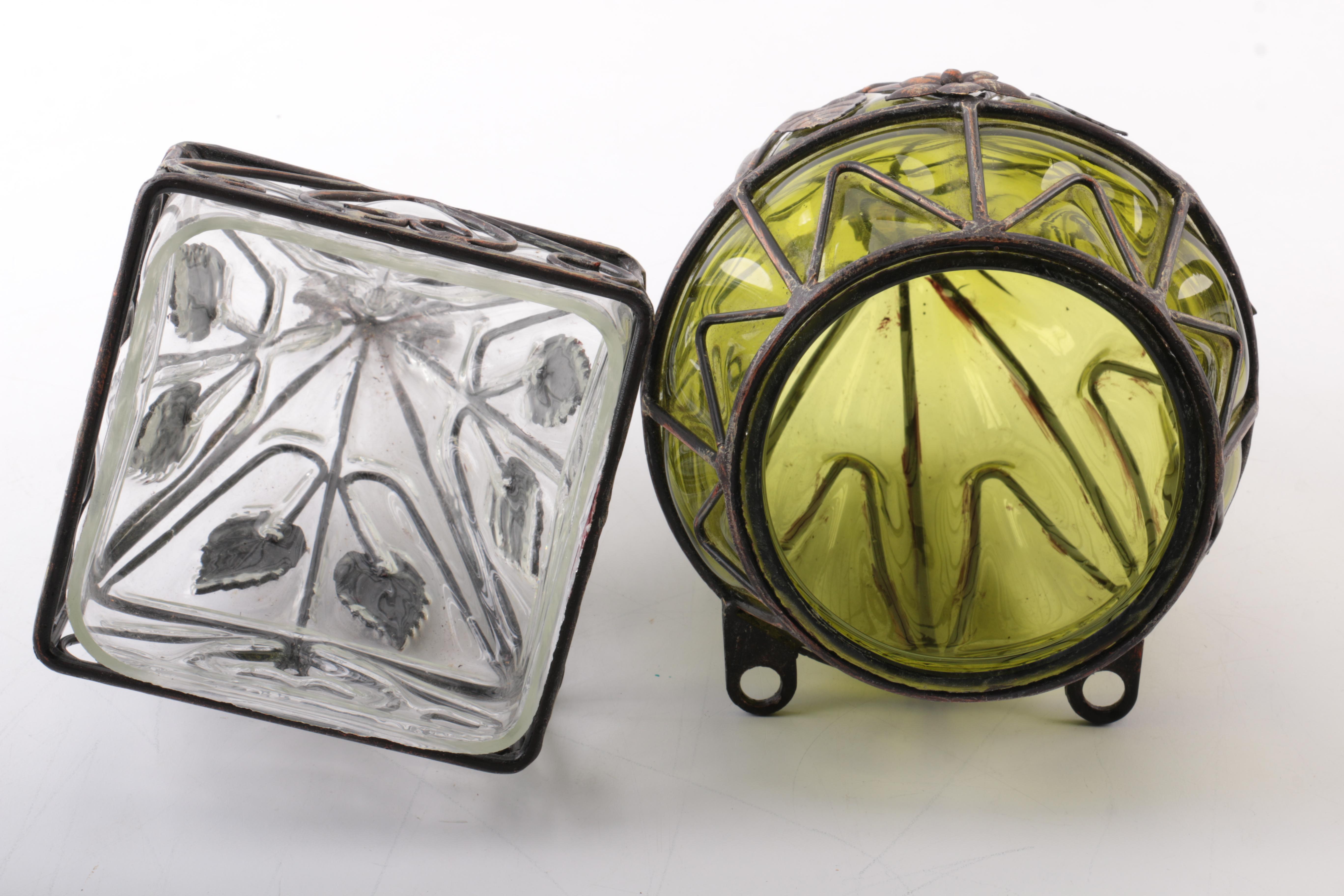 Metal Wall Decor With Glass Vases