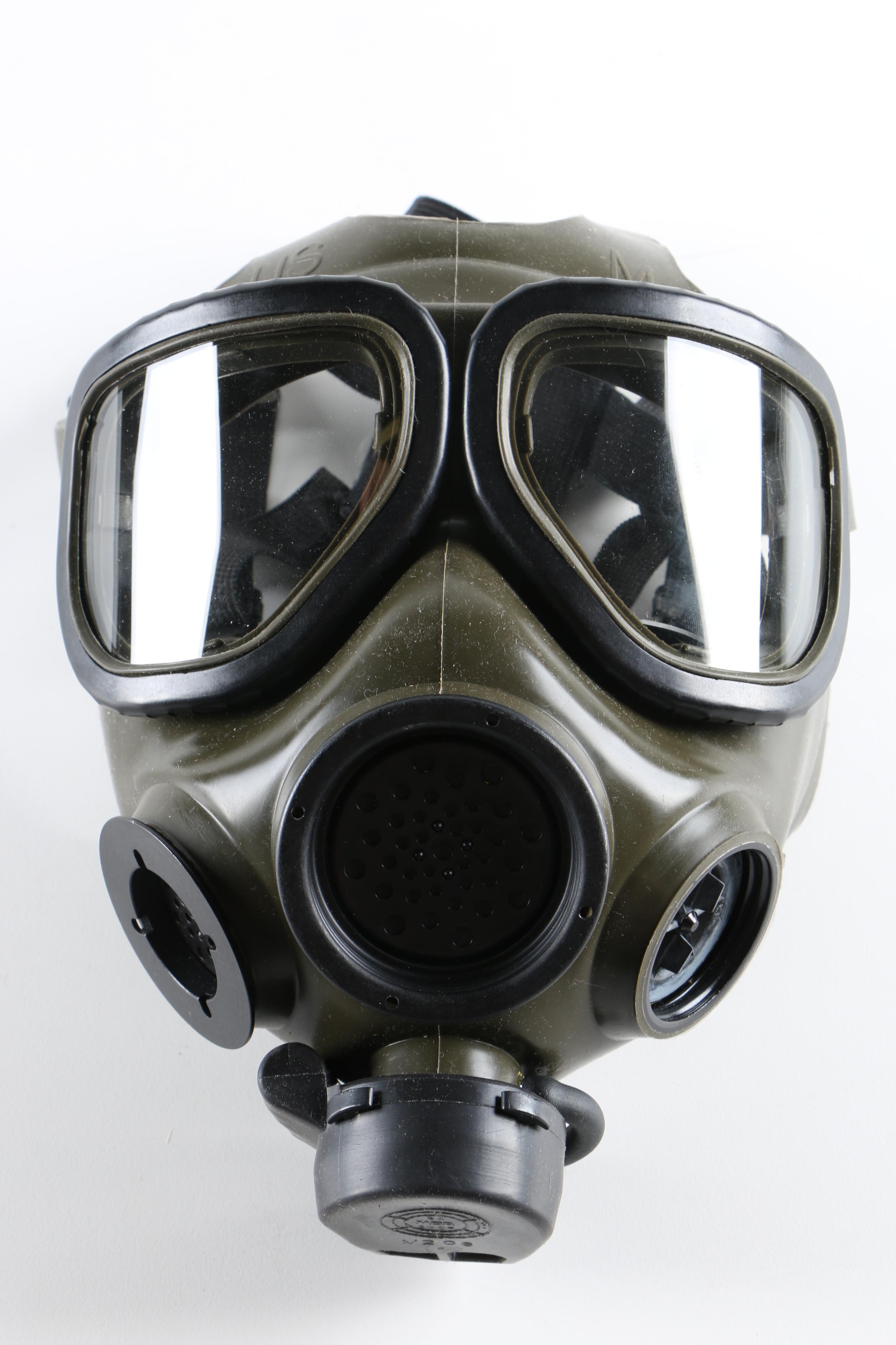 U.S Military Cap And M40 Gas Mask