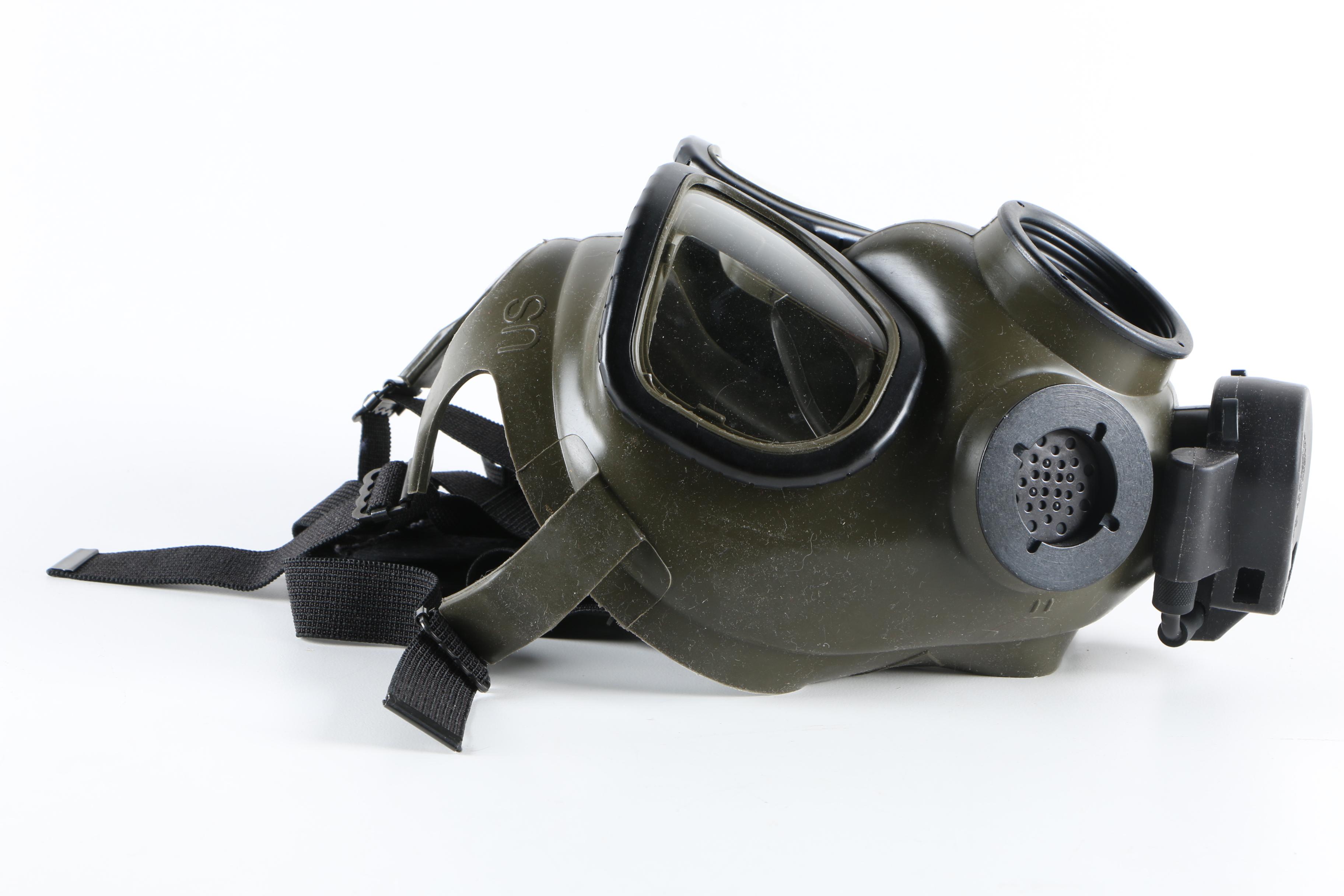 U.S Military Cap And M40 Gas Mask